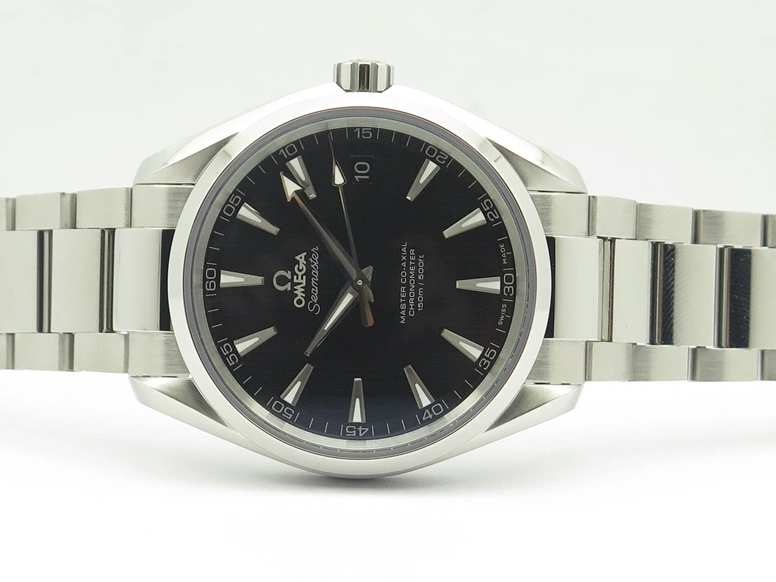 0312 Aqua Terra 150M SS VSF 1:1 Best Edition Black Textured Dial Silver Markers On SS Bracelet A8500 Super Clone Chic 8062